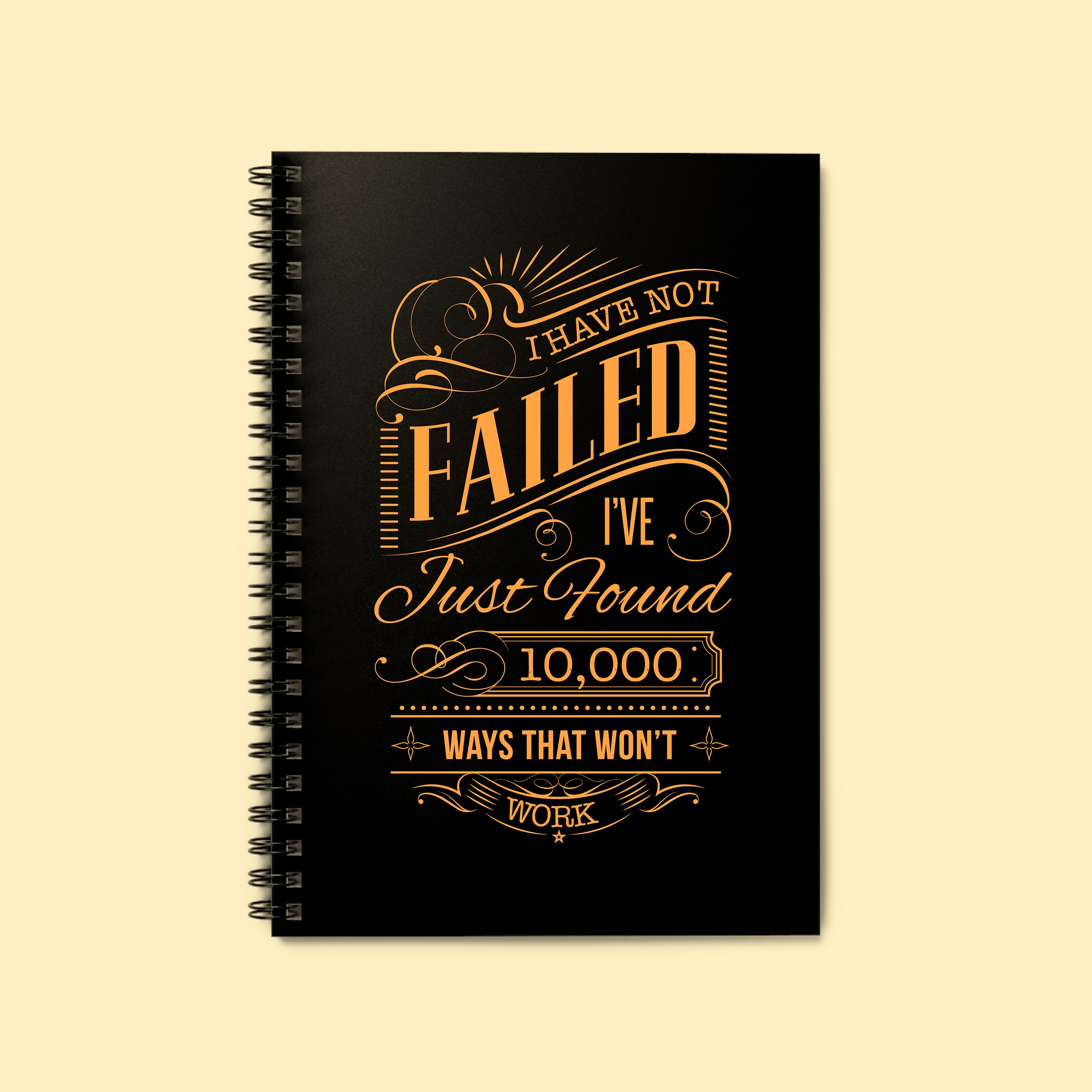 Notebook - Spiral, Ruled Line, 350 gsm, 118 Pages - I Have Not Failed