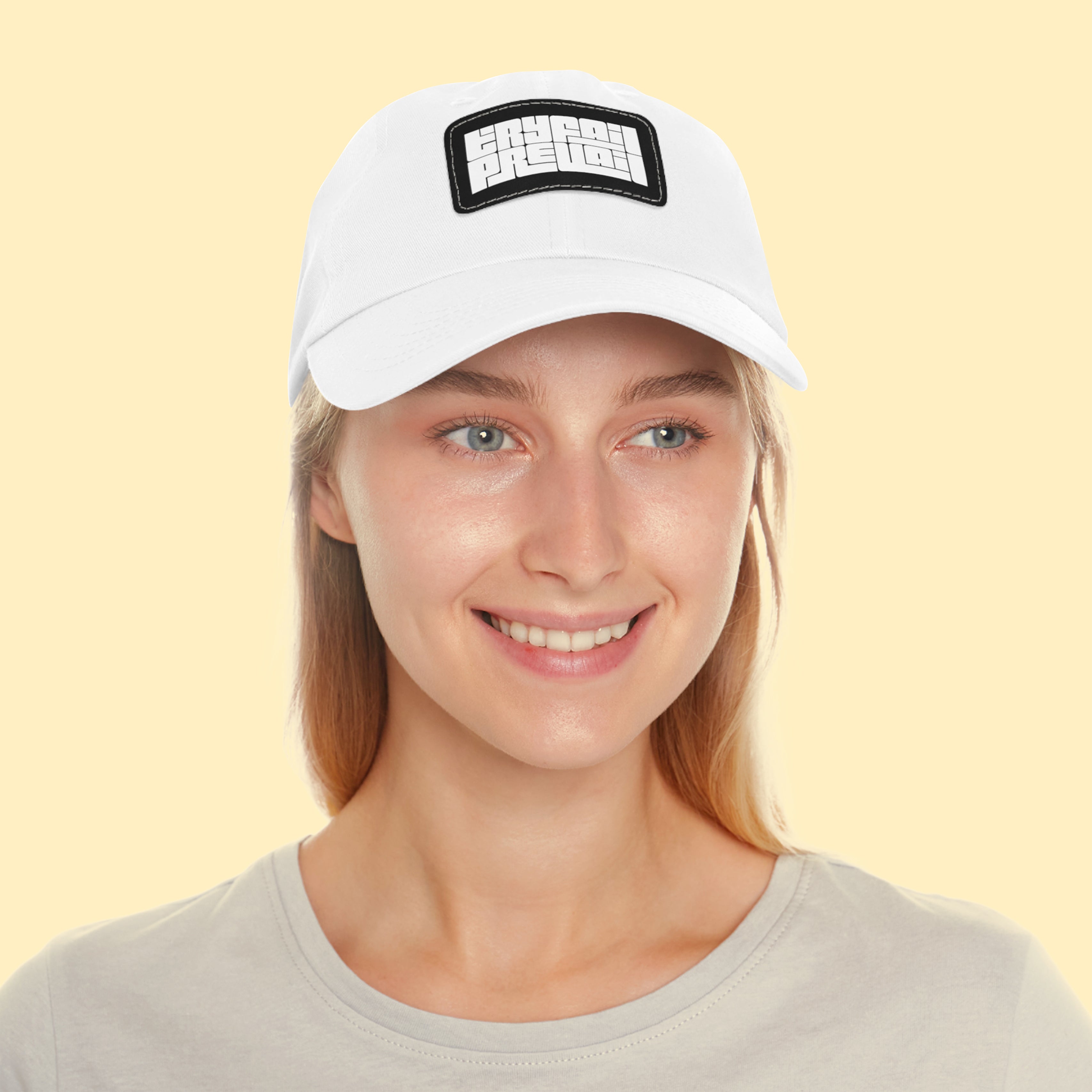 Cap - Dad Cap, Leather Patch - Push Series - Try, Fail, Prevail