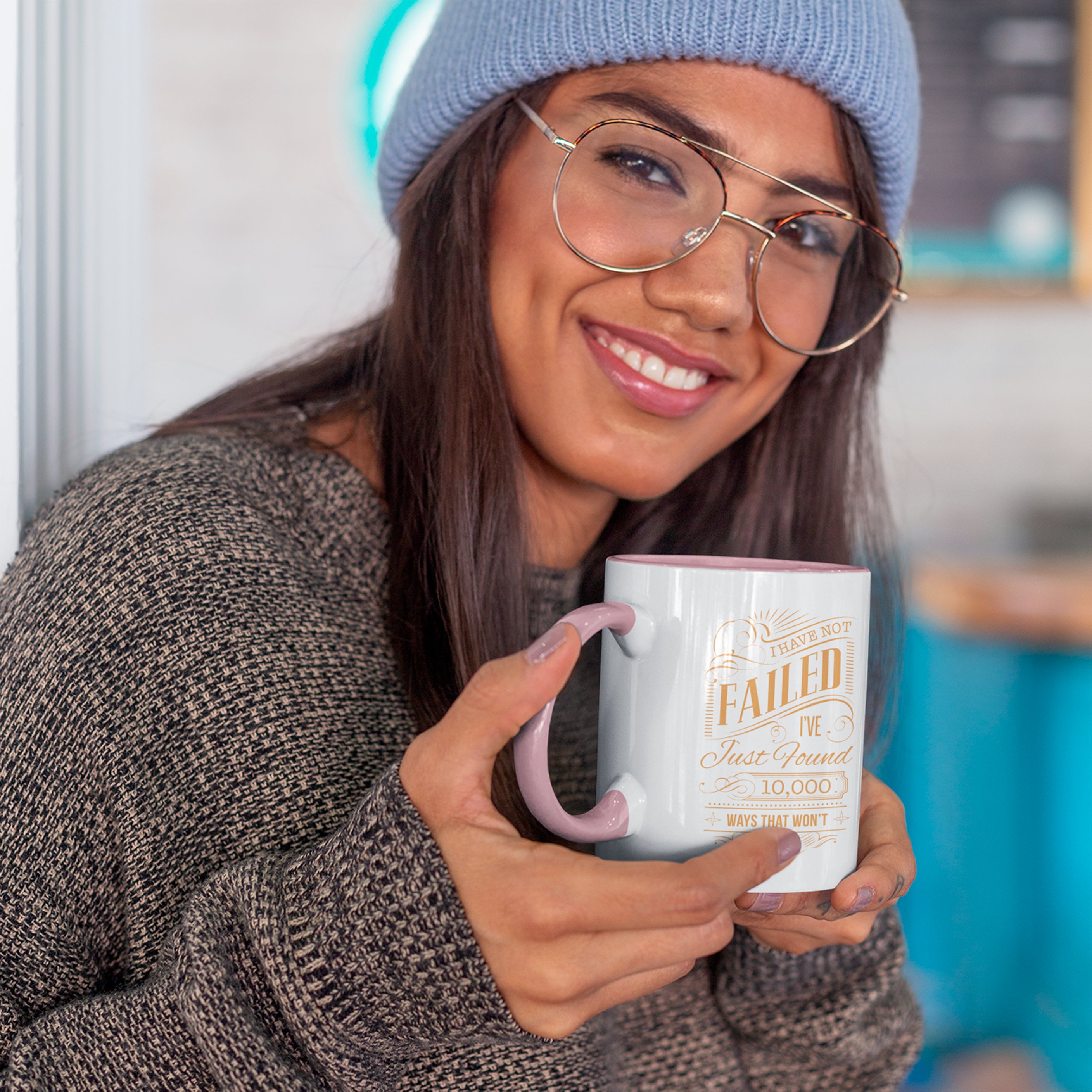 Mug - 11oz, Accented, Multi Color - Push Series - I Have Not Failed