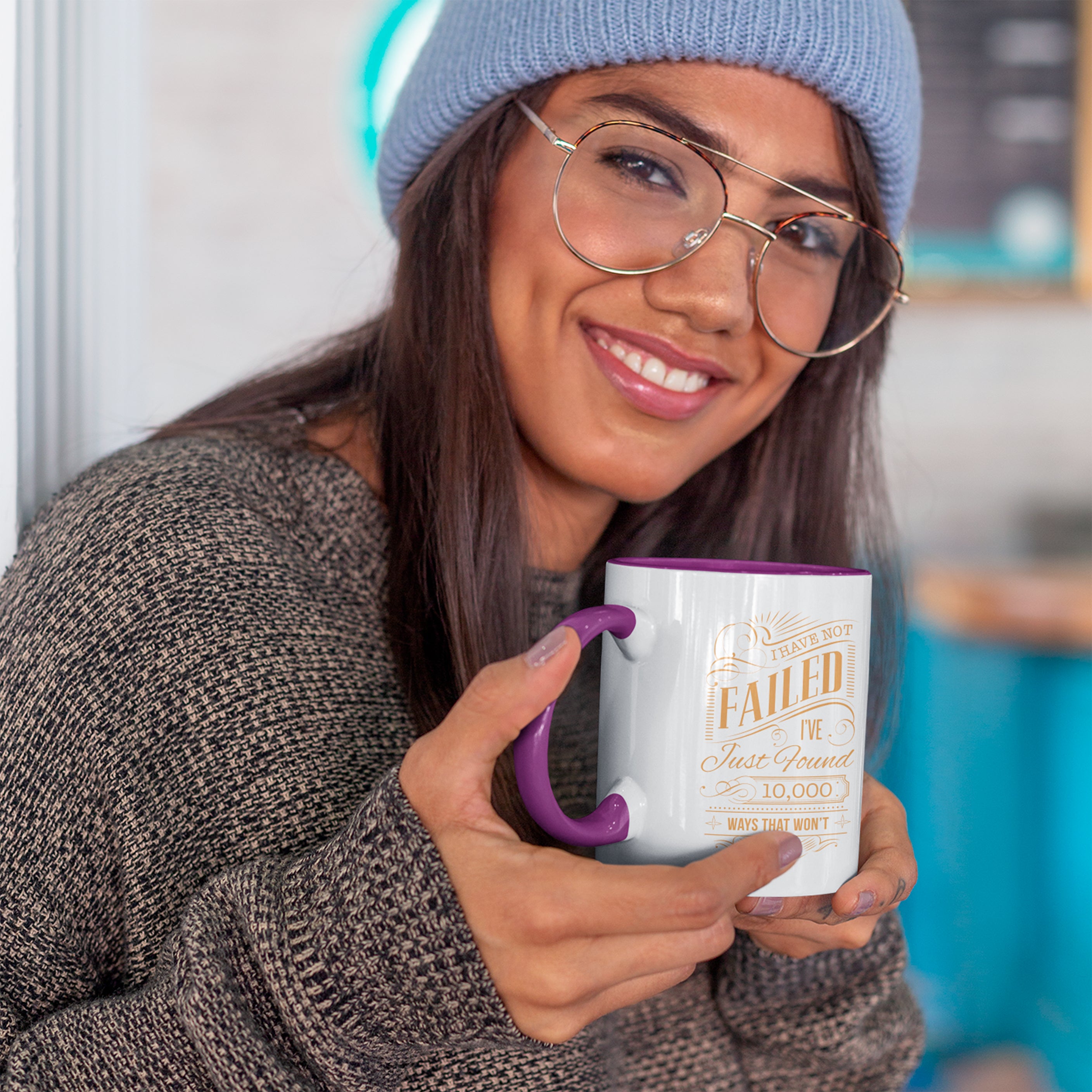 Mug - 11oz, Accented, Multi Color - Push Series - I Have Not Failed