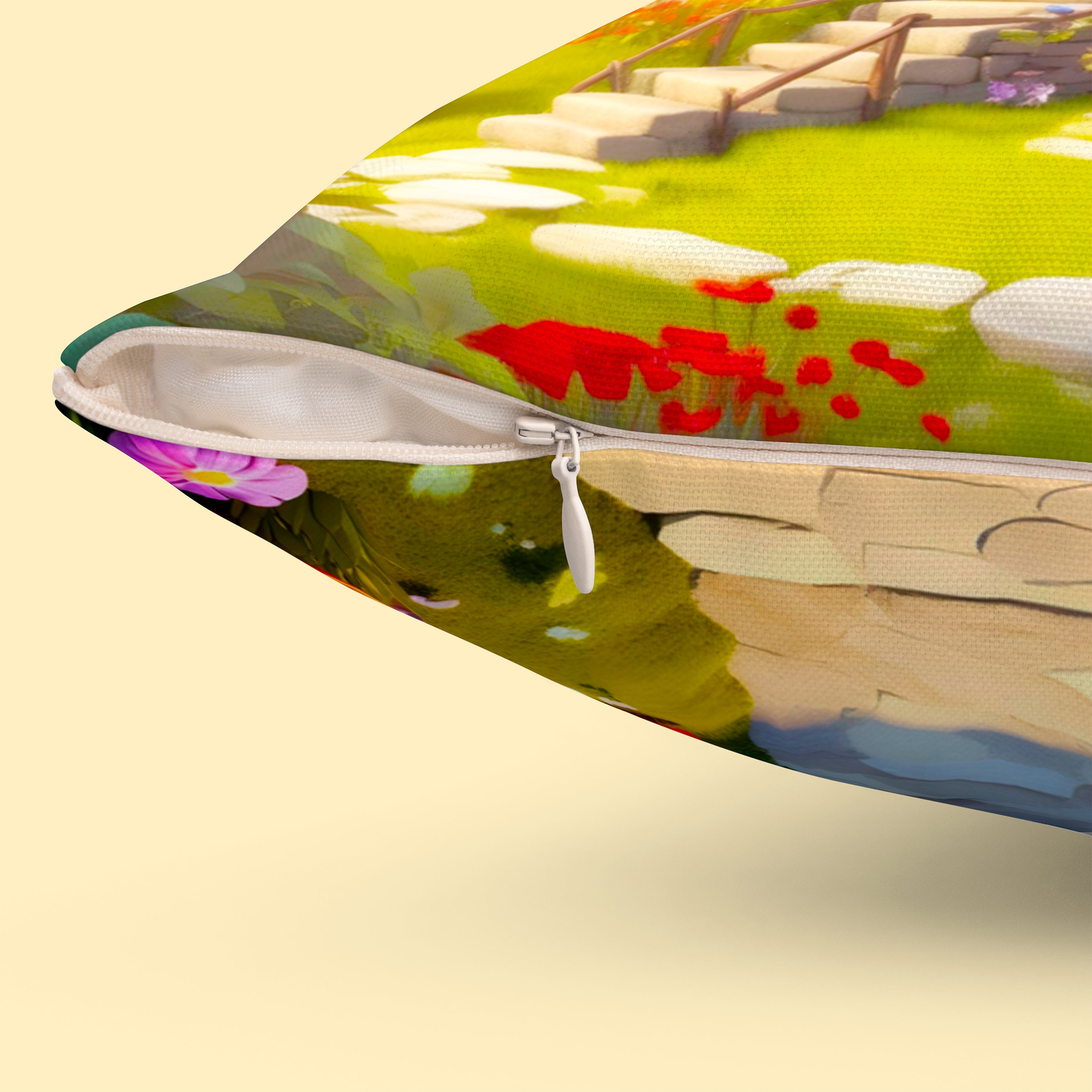 Pillows - Spun Polyester Square Pillow, Nature Series - Mushroom Haven