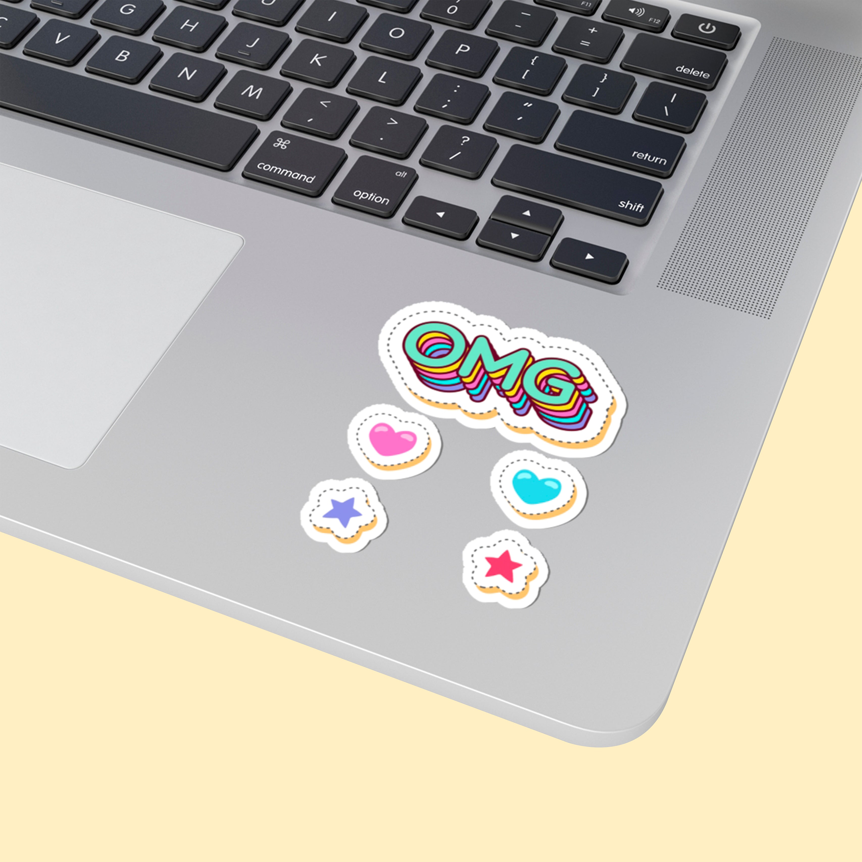 Stickers - Colorful 'OMG' Kiss-Cut Stickers - For Fun & Inspiration