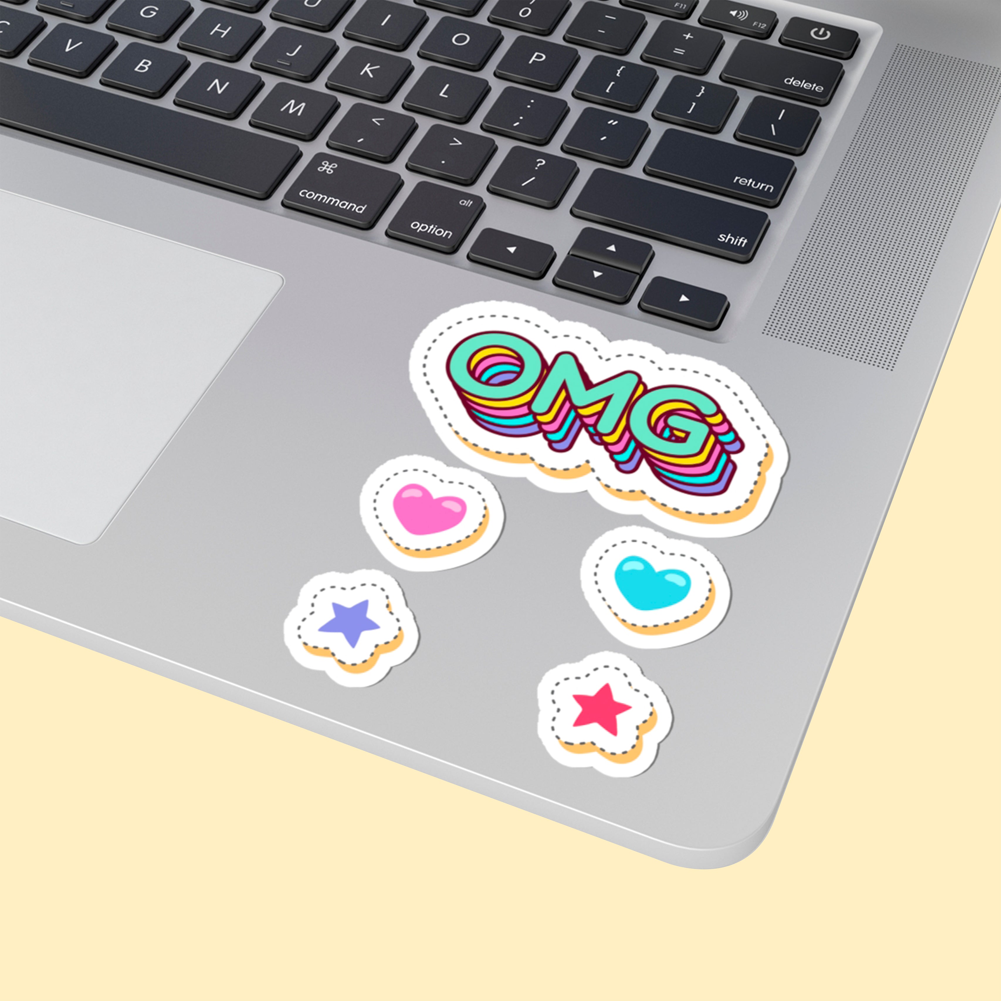 Stickers - Colorful 'OMG' Kiss-Cut Stickers - For Fun & Inspiration