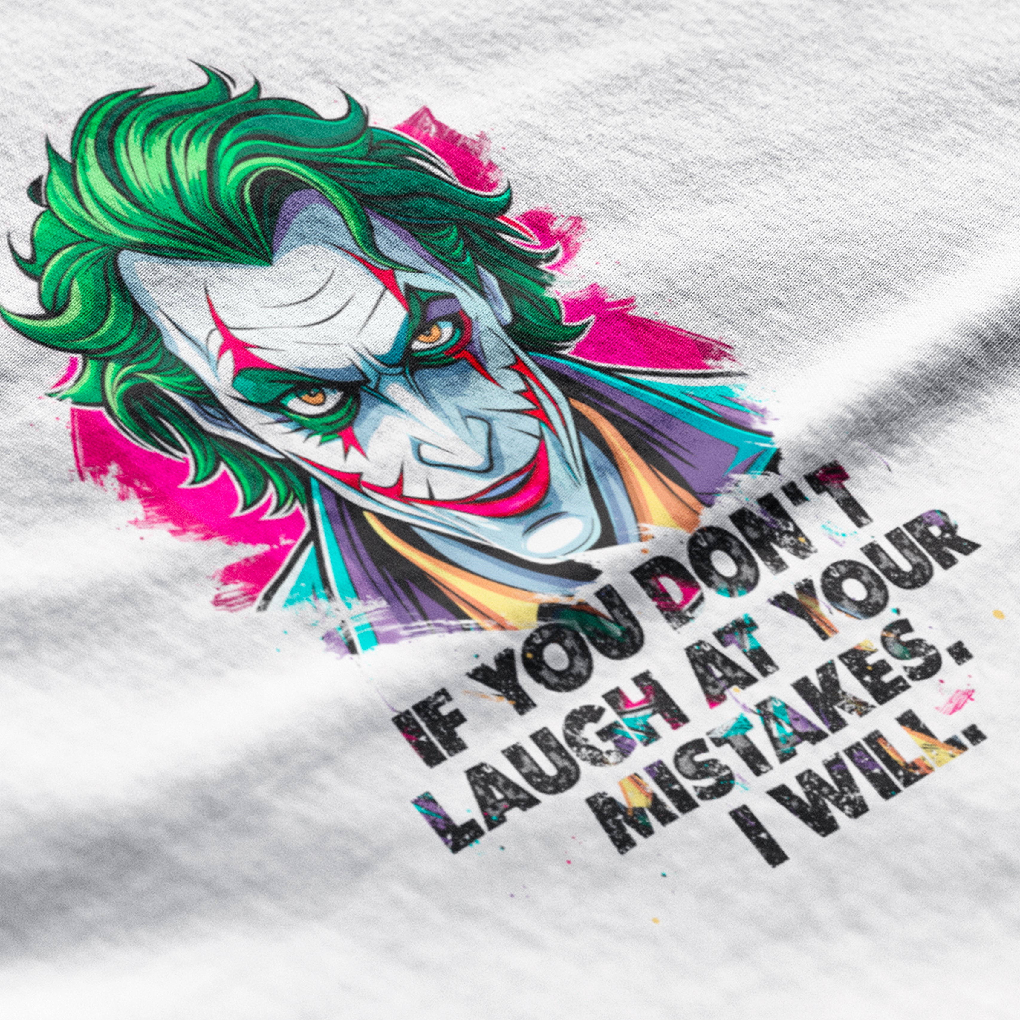 T-Shirt - Unisex, Softstyle, Various Colors - Push Series - Laugh At Your Mistakes - Version 2